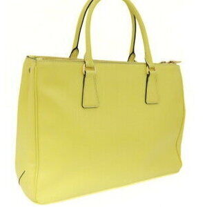 Prada Leather Galleria Bag Yellow Saffiano